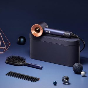 Фен Dyson Supersonic HD07 синий медный с 5 насадками в чехле и расческами